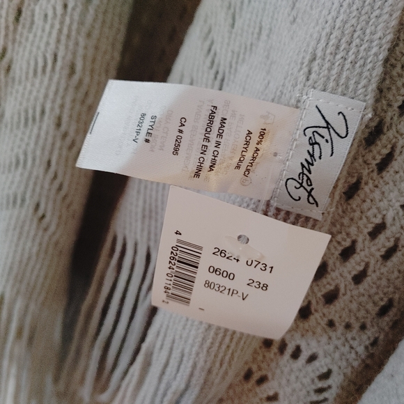 Kismet Light Grey Boho Knit Tassel Wrap Shawl ~ Size OS - Picture 7 of 10